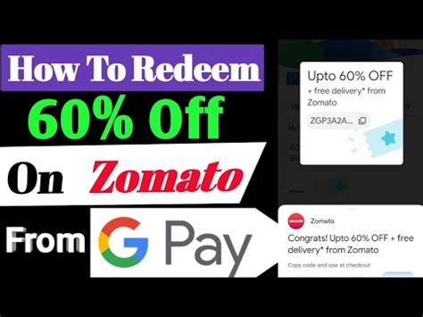 How To Redeem Off Zomato Voucher Of Google Pay Youtube