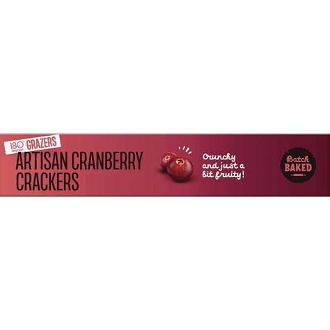 180 Degrees Artisan Crackers Cranberry 120g Woolworths