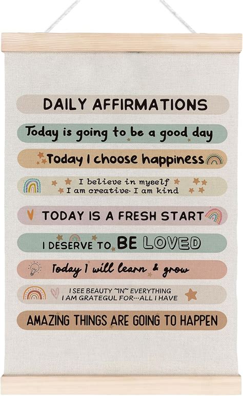 Hxlac Daily Affirmations Poster Hanger Frame Positive