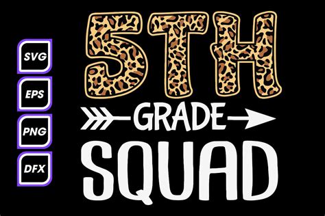 Fifth Grade Squad Leopard Design Svg Graphic By Tlamtha Studio