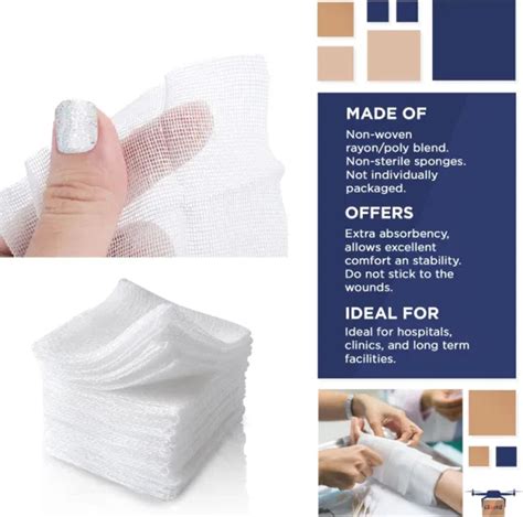 Dropship Non Adherent Pads 4 X 4 Pack Of 100 Non Sterile Non Woven