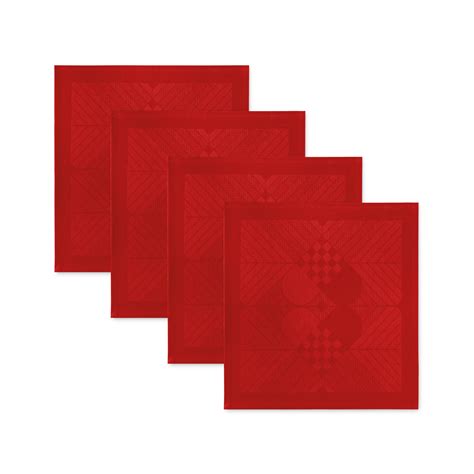 Christmas napkin in deep red damask with iconic festive design