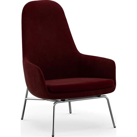 Era lounge chair, high back – City velvet 81 + chrome base - Normann ...