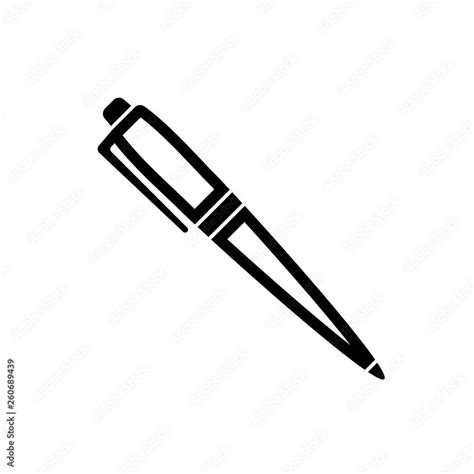 Ball pen outline icon. Clipart image isolated on white background Stock ...