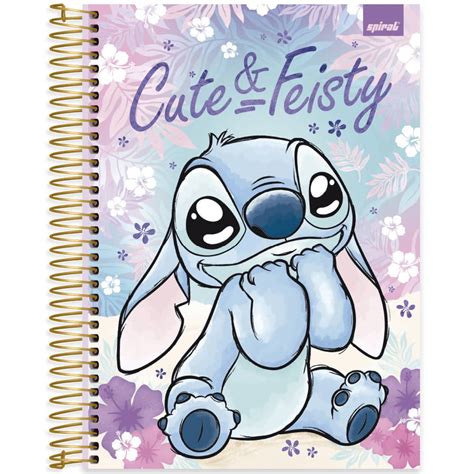 Caderno Universitário Capa Dura 10X1 160 Folhas Disney Stitch Spiral