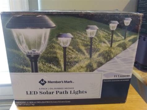 Member S Mark 5 Piece LED Solar Path Lights Oil Rubbed Bronze 14