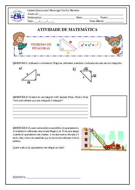 Teorema De Pitagoras 9 Ano - 9