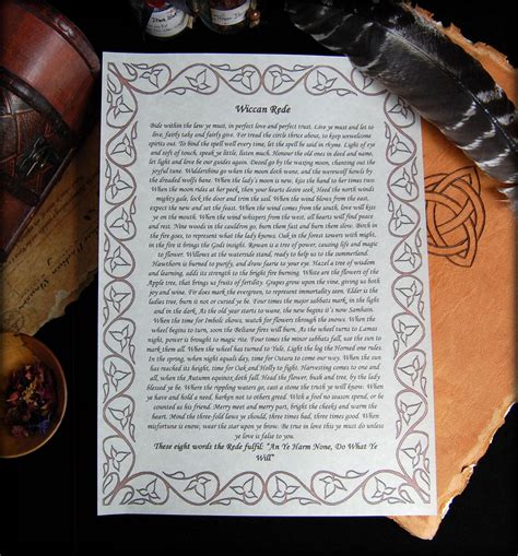 Wiccan Rede Full Version A4 Poster On Parchment Paper Pagan Etsy