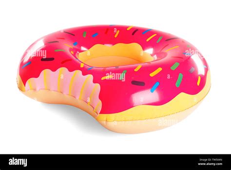 Big Inflatable Donut On White Background Stock Photo Alamy
