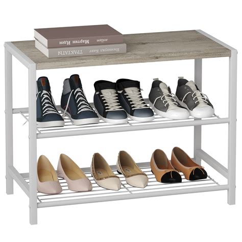 HOMEFORT 3 Tier Shoe Rack Shoe Storage Shelf Industrial Shoe Tower