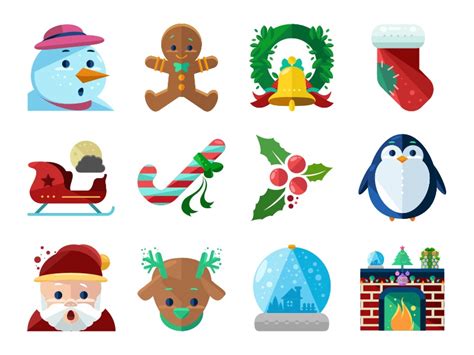 Christmas Flat Icons By Ramy Wafaa On Dribbble