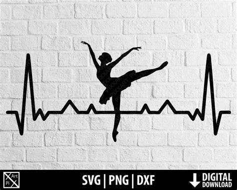 Ballerina Svg Png Dxf Love Ballet Svg Ballerina Heartbeat Clipart Printable Cut File Cricut