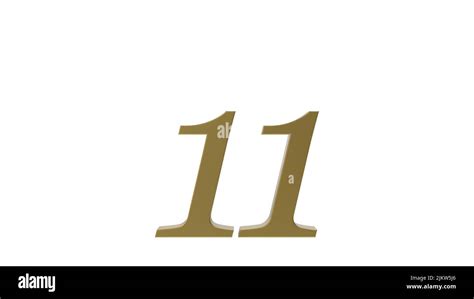 11 Gold Number Eleven 3d Illustration Render Stock Photo Alamy