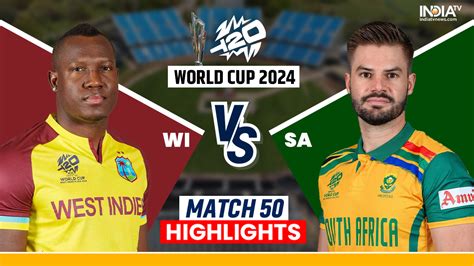 Wi Vs Sa Live Cricket Score T20 World Cup 2024 West Indies Vs South