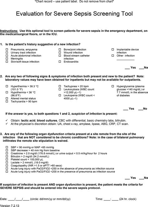 Sepsis Screening Tool