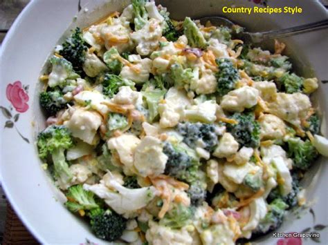 Cool Summer Salads Creamy Broccoli And Cauliflower Salad ~ Country Recipes