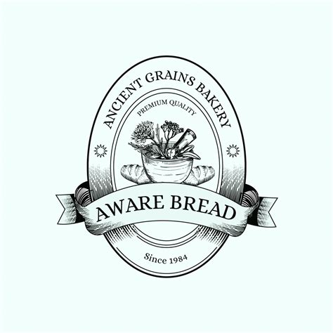 Traditional Personable Ancient Grains Bakery Logo Design For Top