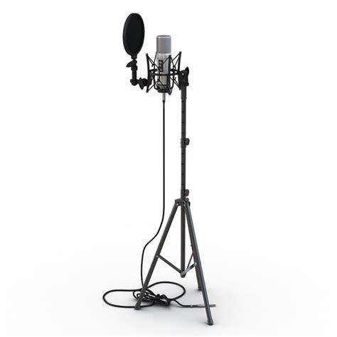 studio microphone stand 3d max