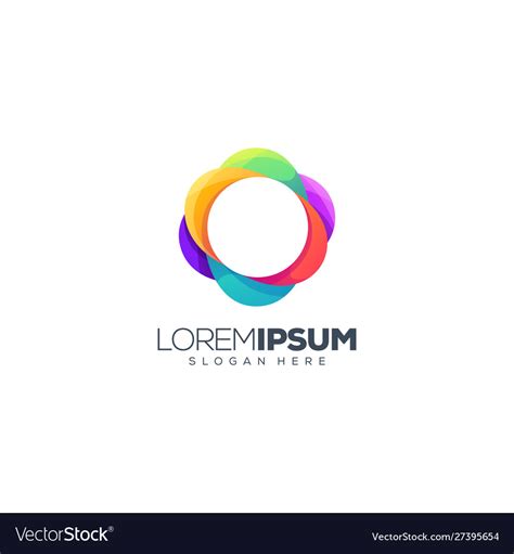 Colorful Circle Logo Design Royalty Free Vector Image