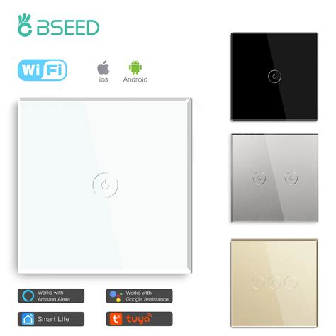 Bseed Interruptor Inteligente Con Wifi Panel De Cristal Con Luz T Ctil