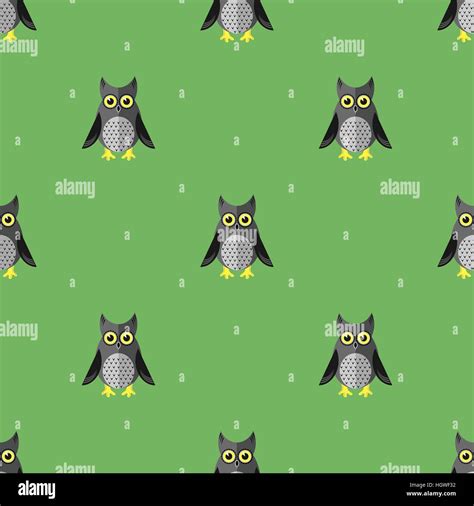 Cartoon Owl Seamless Pattern Stock Vector Image And Art Alamy