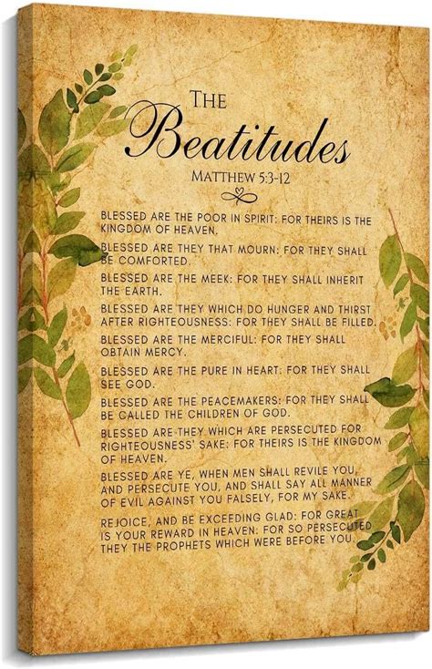 Amazon The Beatitudes Matthew Bible Verse Wall Art Vintage