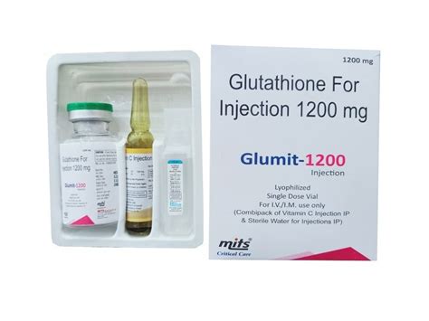 Glumit Glutathione 1200mg Injection For Clinical Packaging Type Box