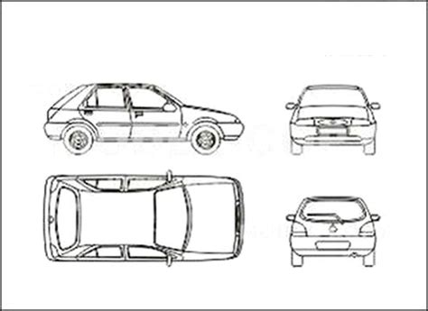 Ford Fiesta Doors D Drawing Blueprints