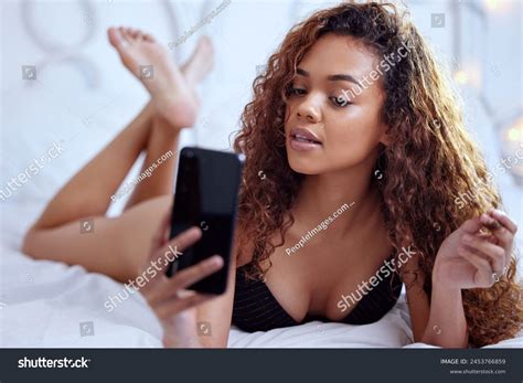 Woman Sexy Selfie Lingerie On Bed Stock Photo Shutterstock
