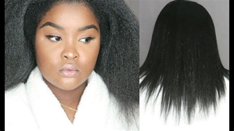 My Wash Blow Dry And Straighten Routine No Heat Damage Natural Hair Youtube