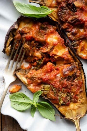 Italian Stuffed Eggplant Mozzarella And Tomato Inside The Rustic Kitchen