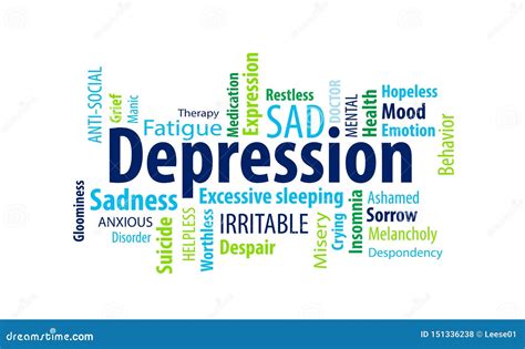 Depression Word Cloud stock vector. Illustration of white - 151336238