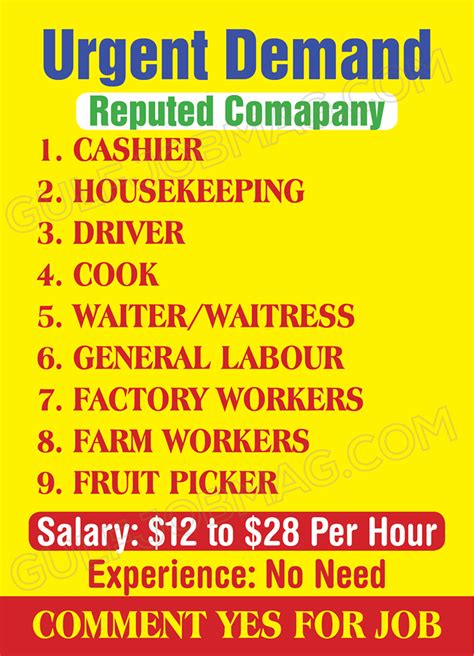 Work Earn In CANADA Apply Now Gulf Job Mag