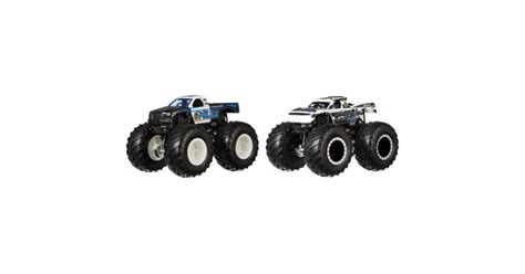Set Mattel Masini Hot Wheels Monster Trucks Police Vs Hooligan