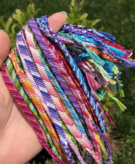 Custom Set Of 40 Hand Knotted Candy Stripe Friendship Etsy Stripe Friendship Bracelet Candy