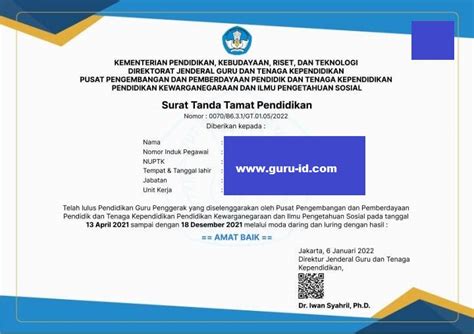 Cara Unduh sertifikat guru penggerak dan Tampilannya