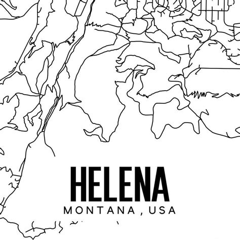 Helena Montana Map Printable Montana Map Art Helena Map Art Etsy