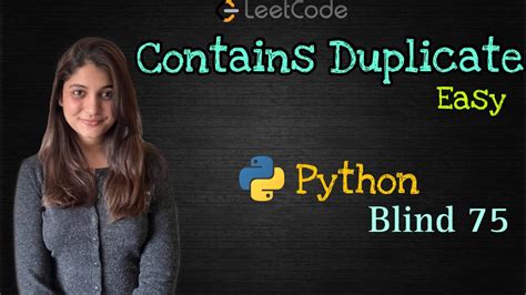 Leetcode 217 Contains Duplicate Python YouTube