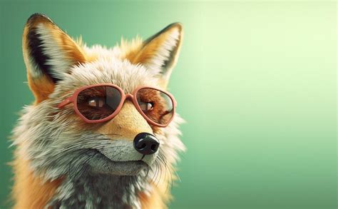 Premium Photo Fox Animal Wearing Sunglass Shade Glasses