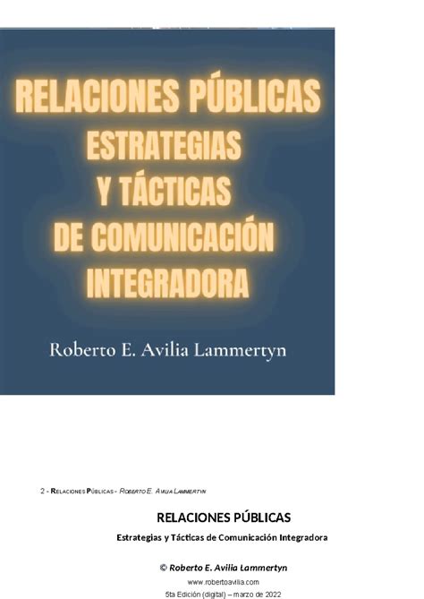 Relaciones Públicas Estrategias Y Tácticas De Comunicación Integradora Edición Digital 2022