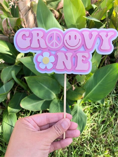 Groovy One Cake Topper Groovy Cake Topper Retro Cake Topper Daisy Cake