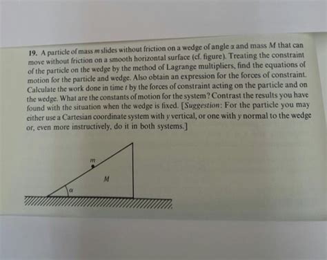 Solved 19 A Particle Of Mass M Slides Without Friction On A