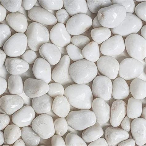 Tumbled White Polished Pebble Stone For Landscaping At 7000 Tonne In