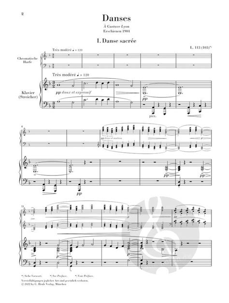 Danses By Claude Debussy Harp Sheet Music