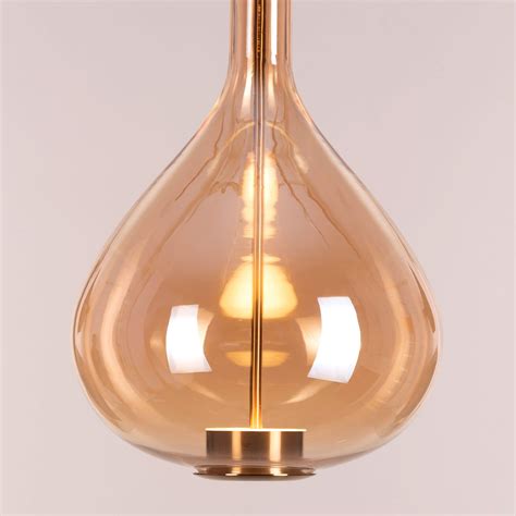 You Own It Built In Led Amber Glass Pendant Light