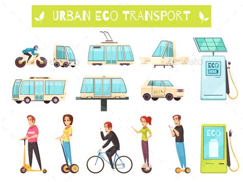 Eco Transport Set By Macrovector Graphicriver