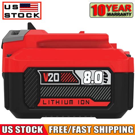 8 0Ah 20 Volt 20V Max For Craftsman V20 Li Ion Battery CMCB206 CMCB204