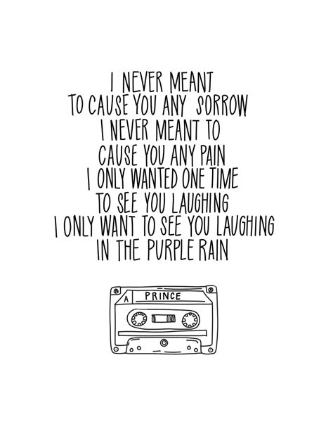 Prince Purple Rain Lyrics Words and Quotes 8x10 or 11x14 Handdrawn and ...