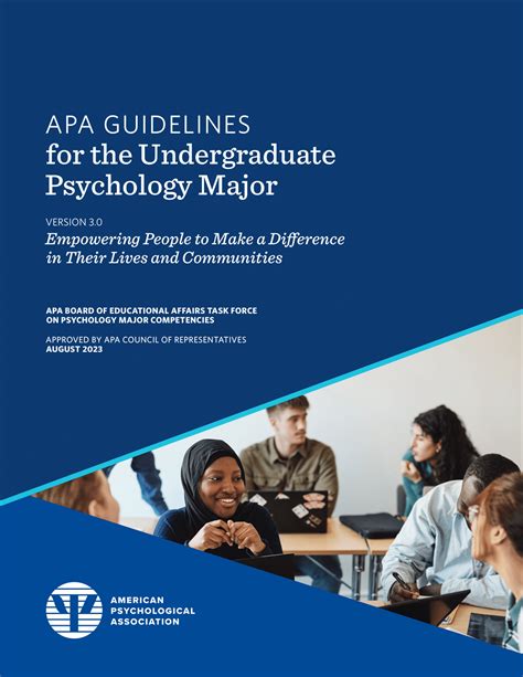 Apa Approves Guidelines For The Undergraduate Psychology Major Version 30