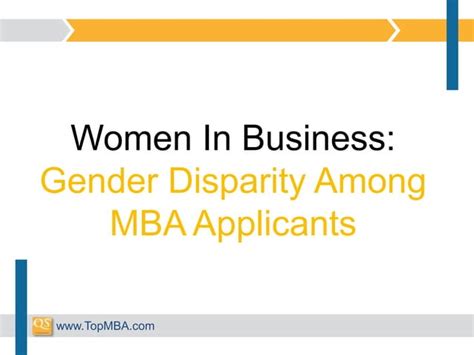 Women In Business Gender Disparity Among Mba Applicants Ppt Free Download